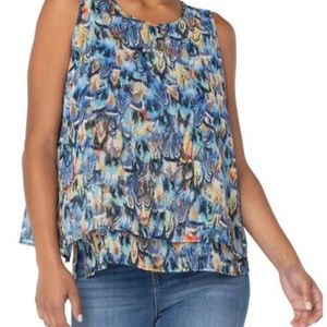 Liverpool Shell Tank in Yellows and Blues with Navy Accents